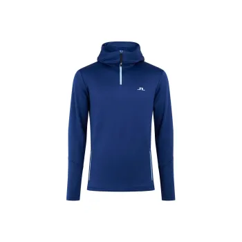 J.Lindeberg Aerial Quater Hood Sweatshirt Men's Blue