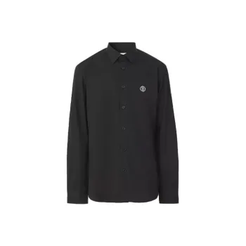 Burberry Cotton Blend Long Sleeved Shirt Men's Black 80428961