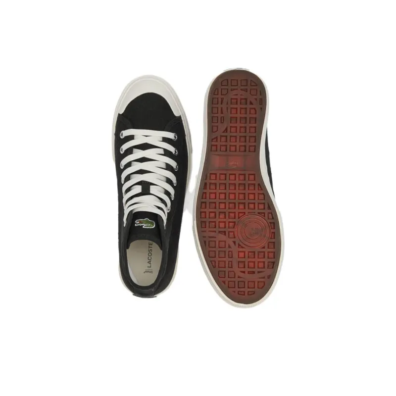 LACOSTE Backcourt High Top Skateboard Shoes Men's White Black-4