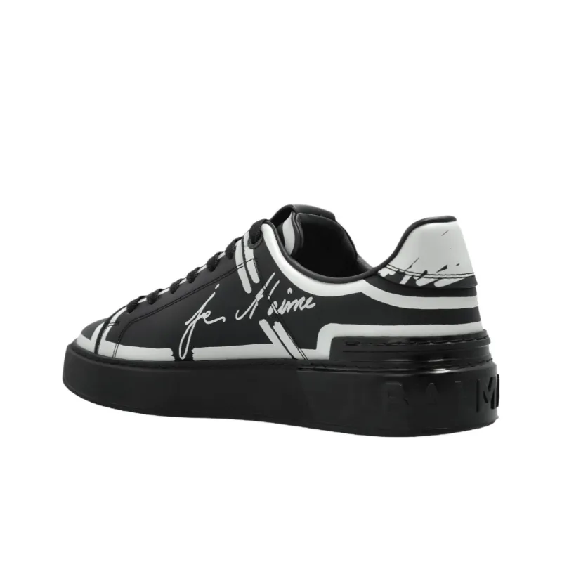 BALMAIN Low Top Skateboard Shoes Women's Black-2