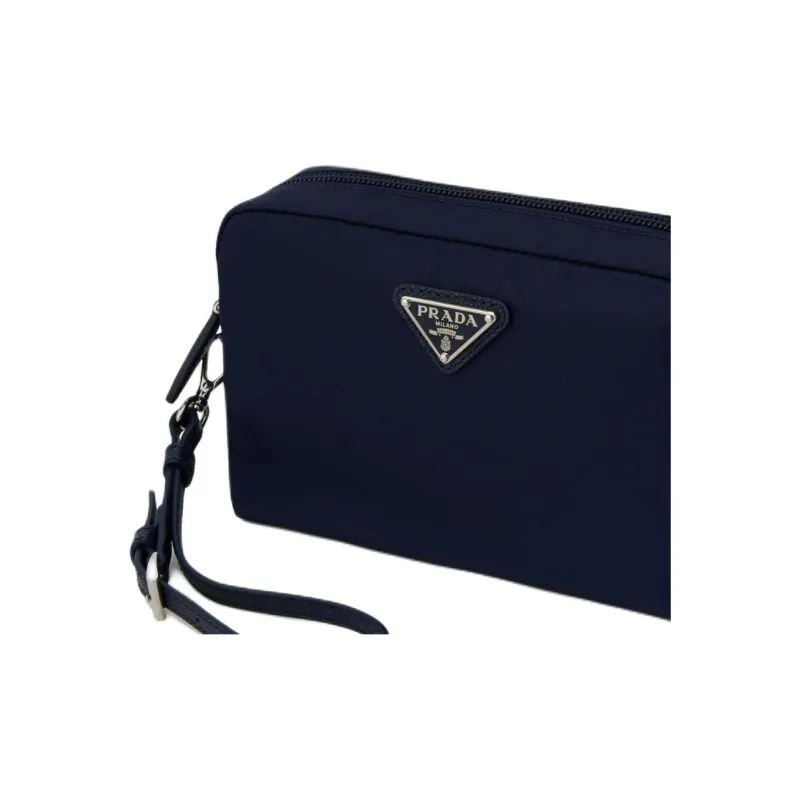 PRADA Re Nylon Clutch Men's Sea Blue-4