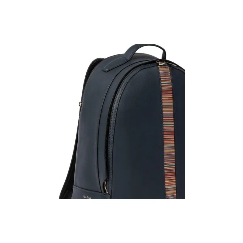 Paul Smith Leather Backpack Men's Dark Blue-3
