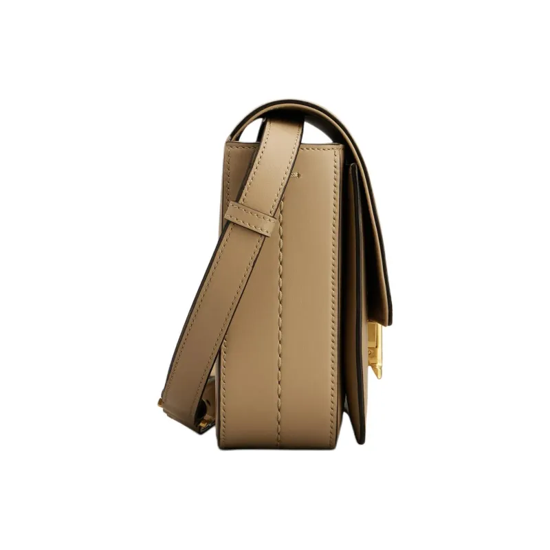 TOD'S T Timeless Calfskin Crossbody Bag Mini Women's Beige Yellow-3