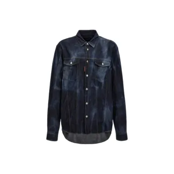 DSQUARED 2 Distressed Icon Western Denim Shirt