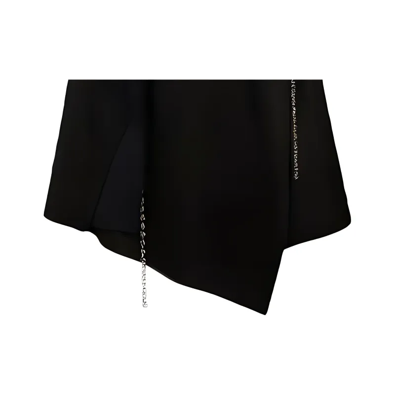 Givenchy Drape Asymmetrical Dress With Metallic Details 'Black'-5