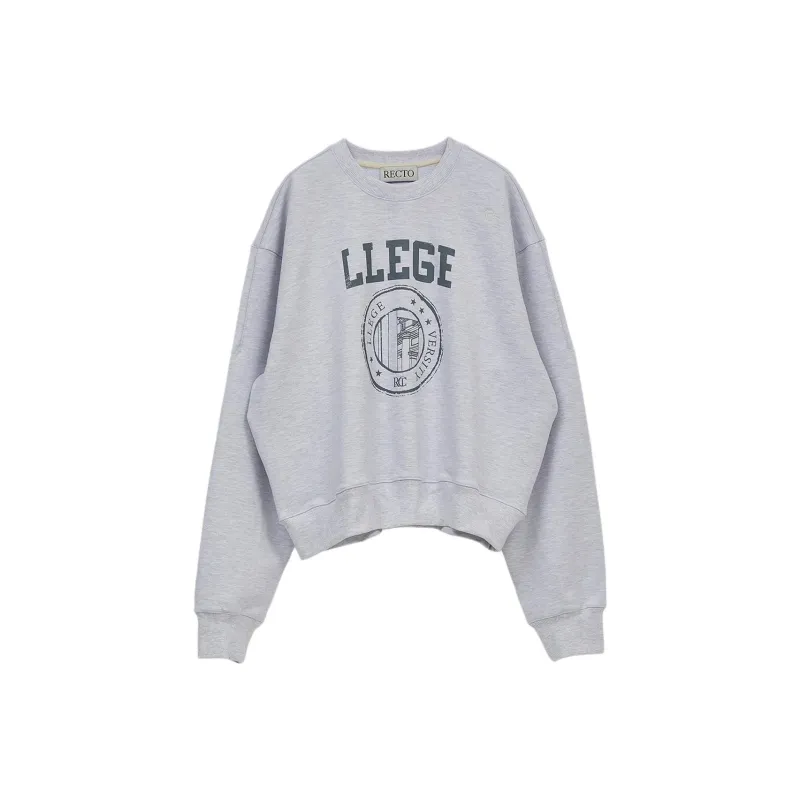 RECTO SS24 MENS LLEGE LOGO SWEATSHIRT Sweatshirt Men's Melange Grey/Mixed Color Gray-0