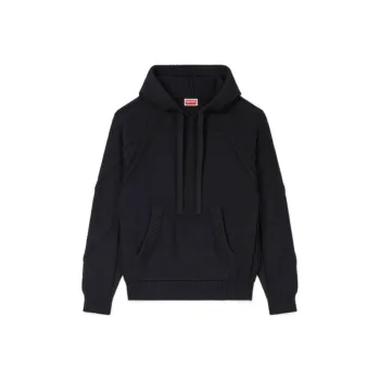 KENZO Hand Embroidered Cable Knitted Hoodie