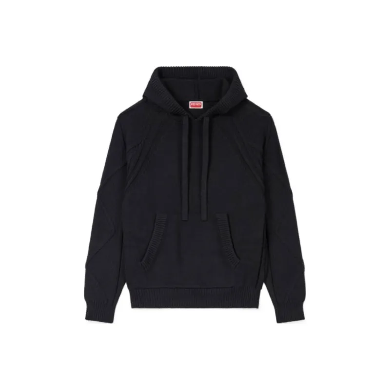 KENZO Hand Embroidered Cable Knitted Hoodie-0