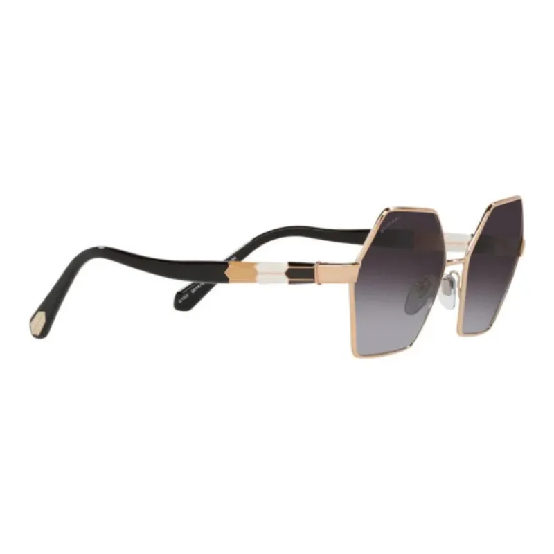 BVLGARI Metal Irregular Shape Sunglasses Unisex Gold-4