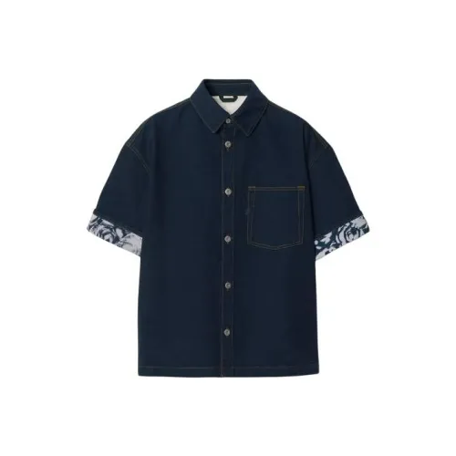 Burberry Heavyweight Logo Patch Buttoned Denim Shirt