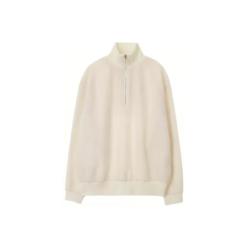 KIMHEKIM MOCKNECK ZIP-UP SWEATSHIRT Sweatshirt Unisex WHITE/White-0
