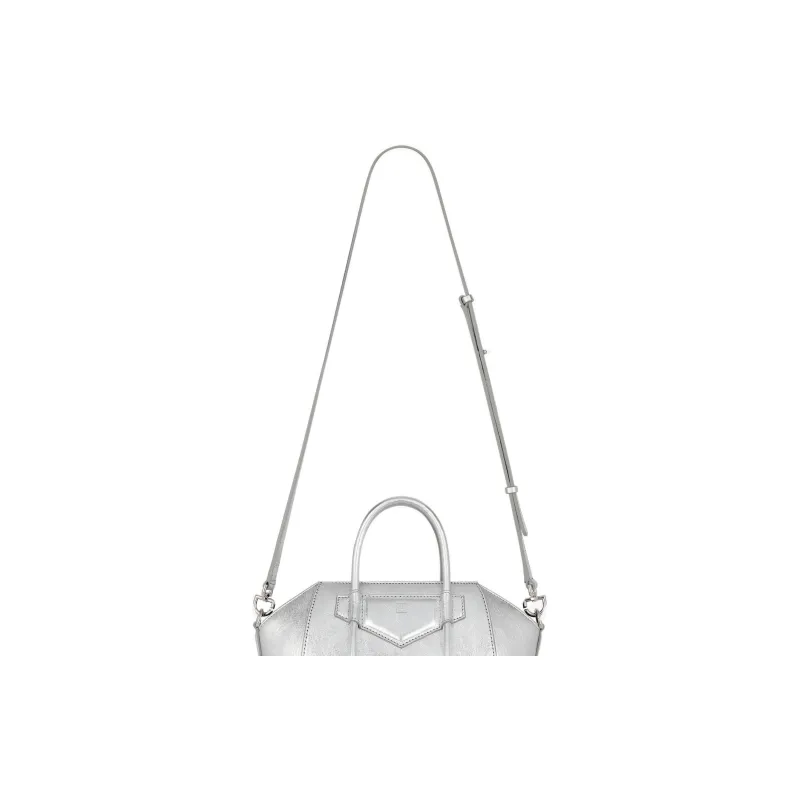 Givenchy Antigona Calfskin Shoulder Bag, Crossbody Bag, Handbag Mini Women's Silver-4