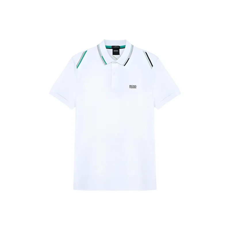 HUGO BOSS Short Sleeved Polo Shirt Men's White-0