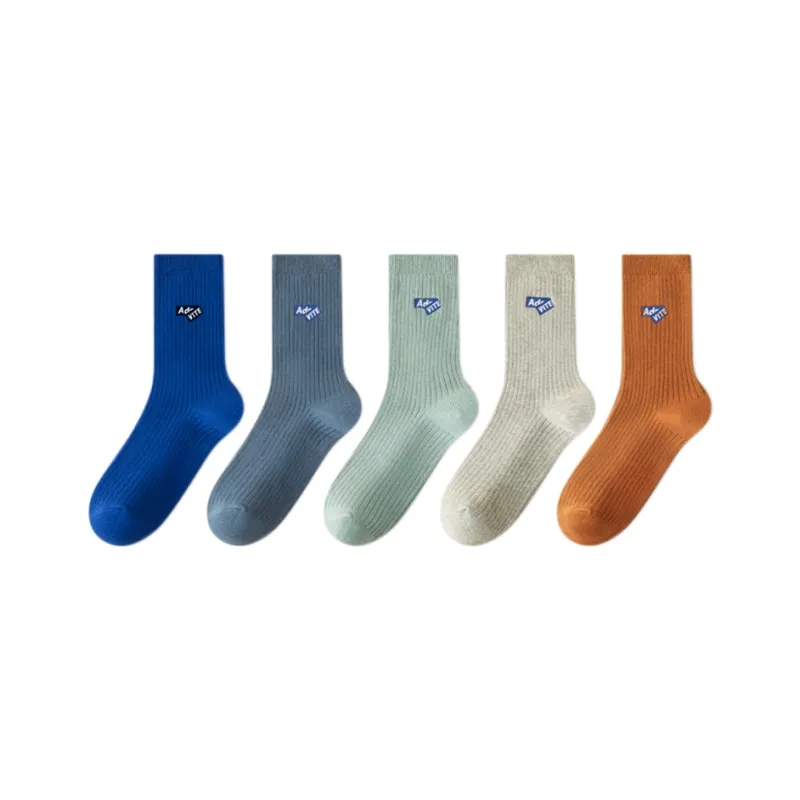 FAIRWHALE Mid Calf Socks Unisex 5 Pack-53