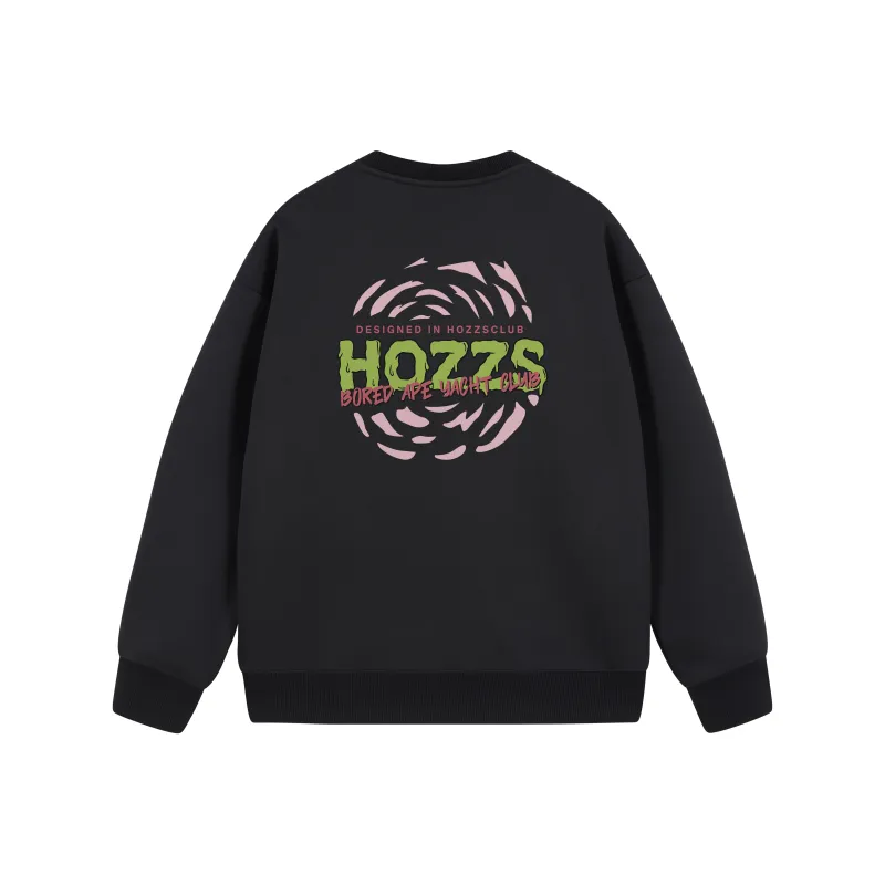 HOZZS x WULIAOYUAN LIANMINGKUAN Crew Neck Pullover Fleece Lined Hoodies & Sweatshirts Unisex-0