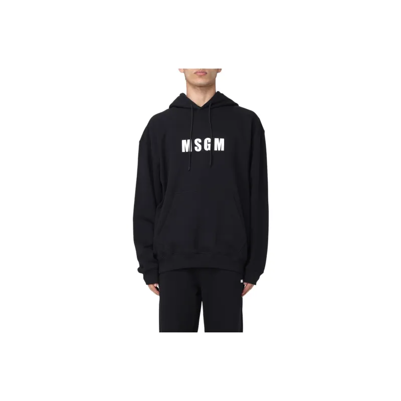 MSGM Logo Printed Drawstring Hoodie-0