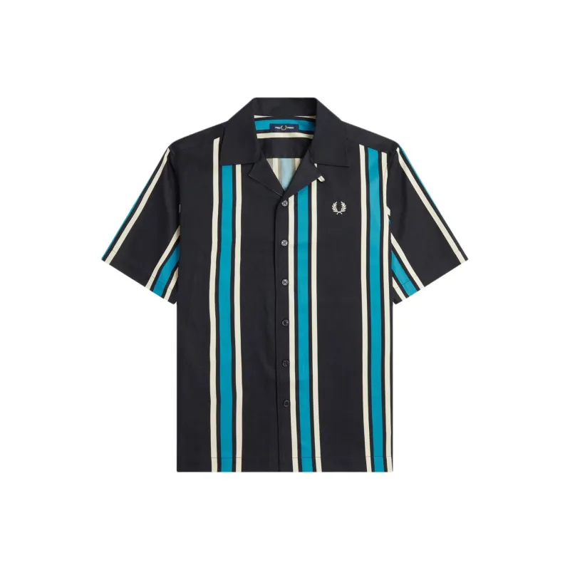FRED PERRY Striped Revere Collar Shirt Shirt Men's Black-0
