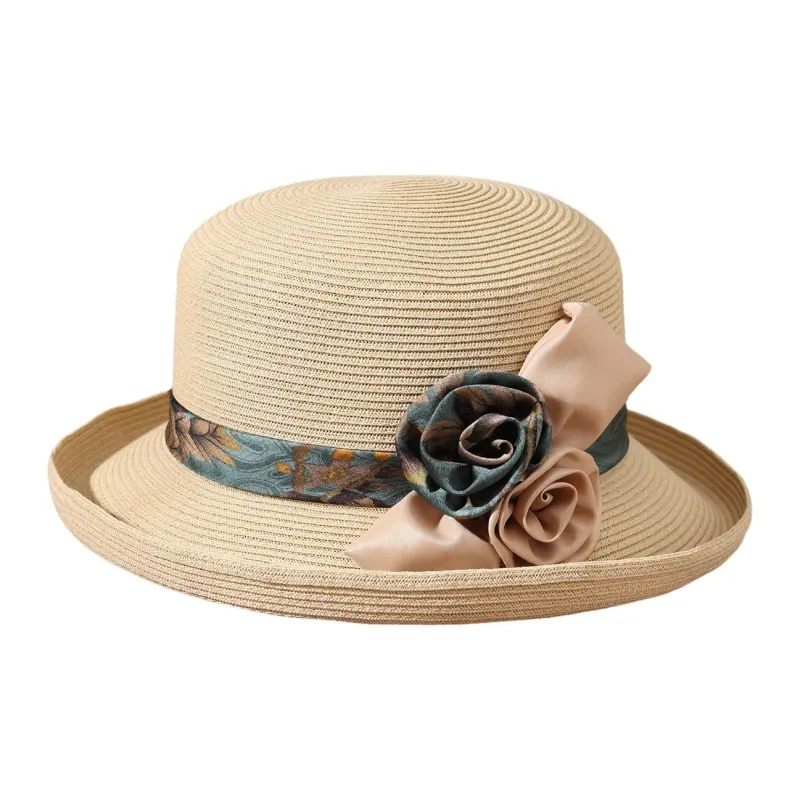 Red Bean Polyester Sun Protection Hats Women's-3