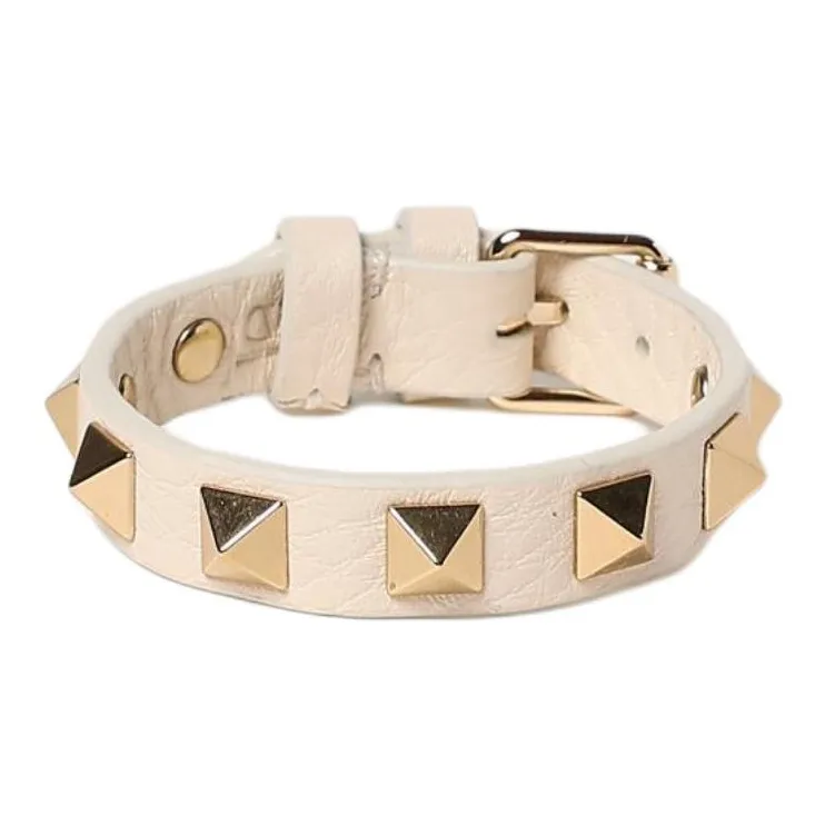 Valentino Calfskin Wristbands Women's White-1