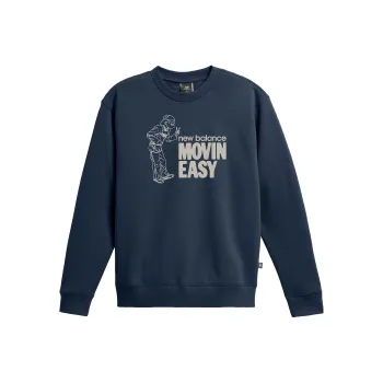 New Balance Movin Easy Crew Sweatshirts Men Blue