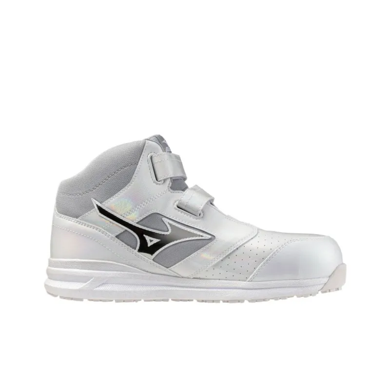 Mizuno Almighty LSII 21M Mid Top Casual Shoes Unisex Holographic White Metallic Silver-1