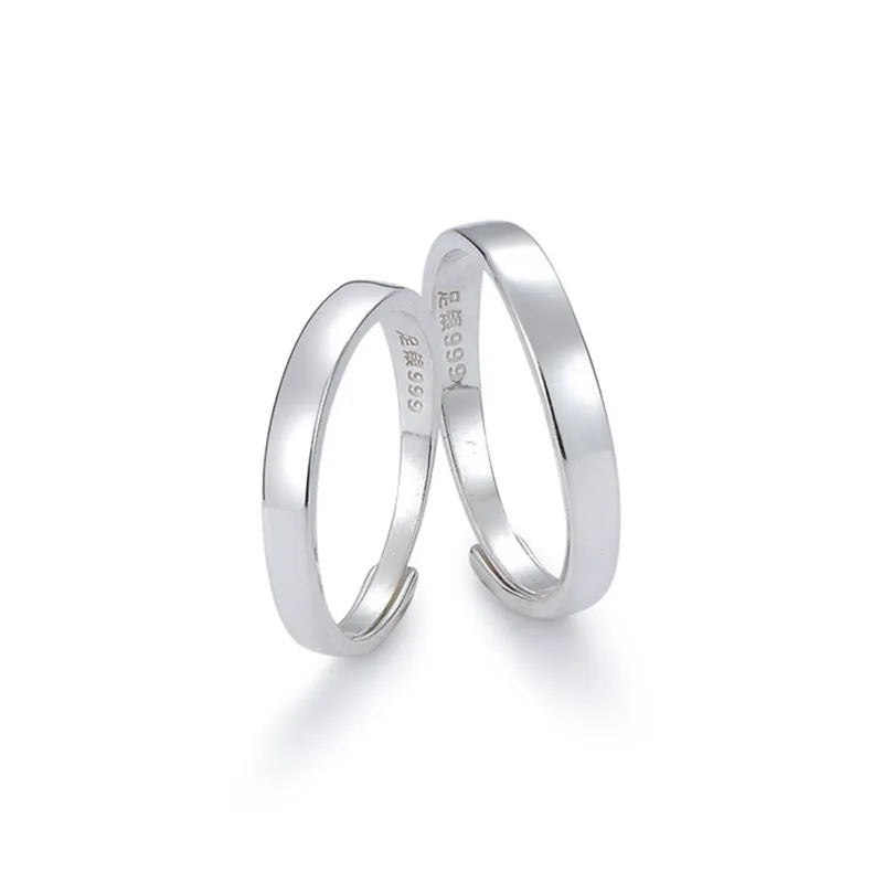 Nine Music 999 Fine Silver Sterling Silver Rings Unisex-10