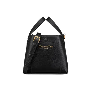 DIOR Cow Leather Basket Bag, Bucket Bag, Handbag Small Size Women's Black