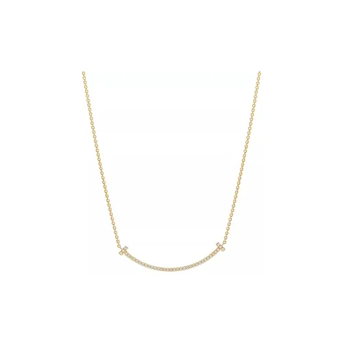 TIFFANY & CO. 2010s 18k Rose Gold T smile Diamond Necklace