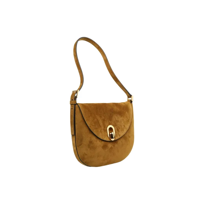 SAVETTE Calfskin HOBO Shoulder Bag Small Size Women's Dark Umber-1
