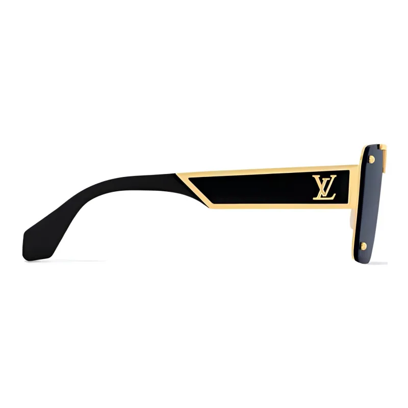 LOUIS VUITTON Metal Aviator Sunglasses Men's Black-2