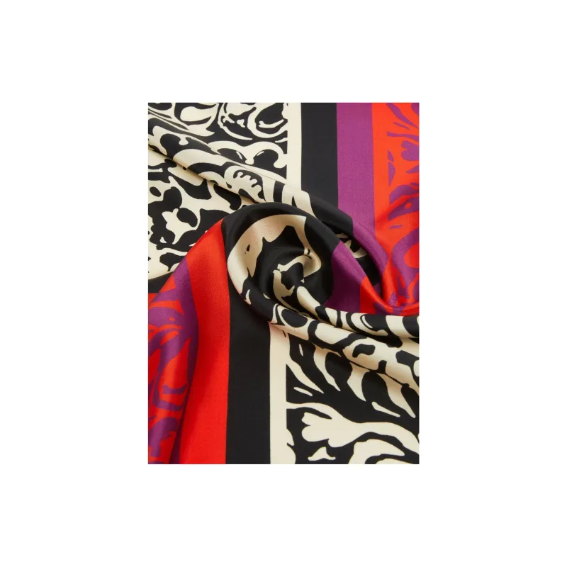 WEEKEND MaxMara Silk Twill Silk Scarves Unisex Red-2
