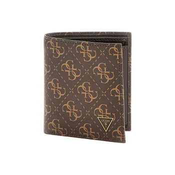 GUESS Genuine Leather Wallet Mini Unisex Brown