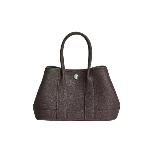HERMES Canvas With Calfskin One Shoulder Handbags Women's 46 Ebene Ebony
