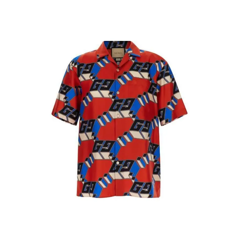 GUCCI 3D Gg Printed Satin Shirt-0