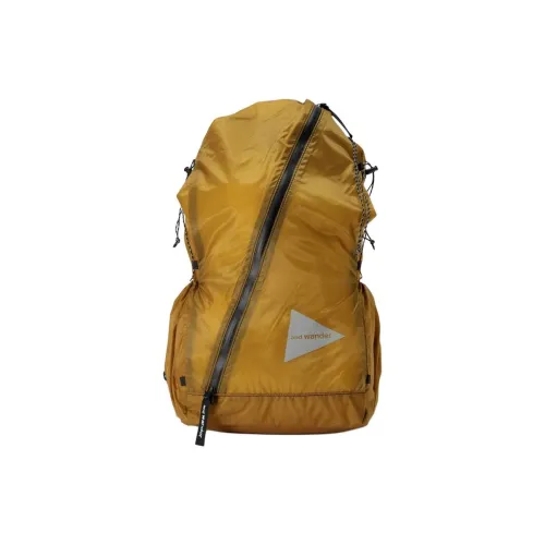 And Wander Nylon Backpack Unisex Beige Yellow