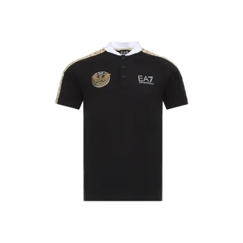 EMPORIO ARMANI EA7 Polo Shirts Men Black/Gold