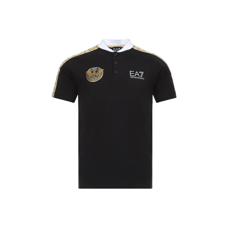 EMPORIO ARMANI EA7 Polo Shirts Men Black/Gold-0