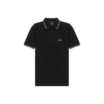 HUGO BOSS Short Sleeved Polo Shirt Men's Black