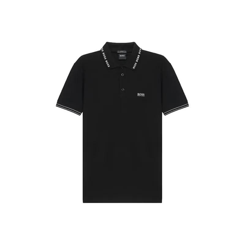HUGO BOSS Short Sleeved Polo Shirt Men's Black-0