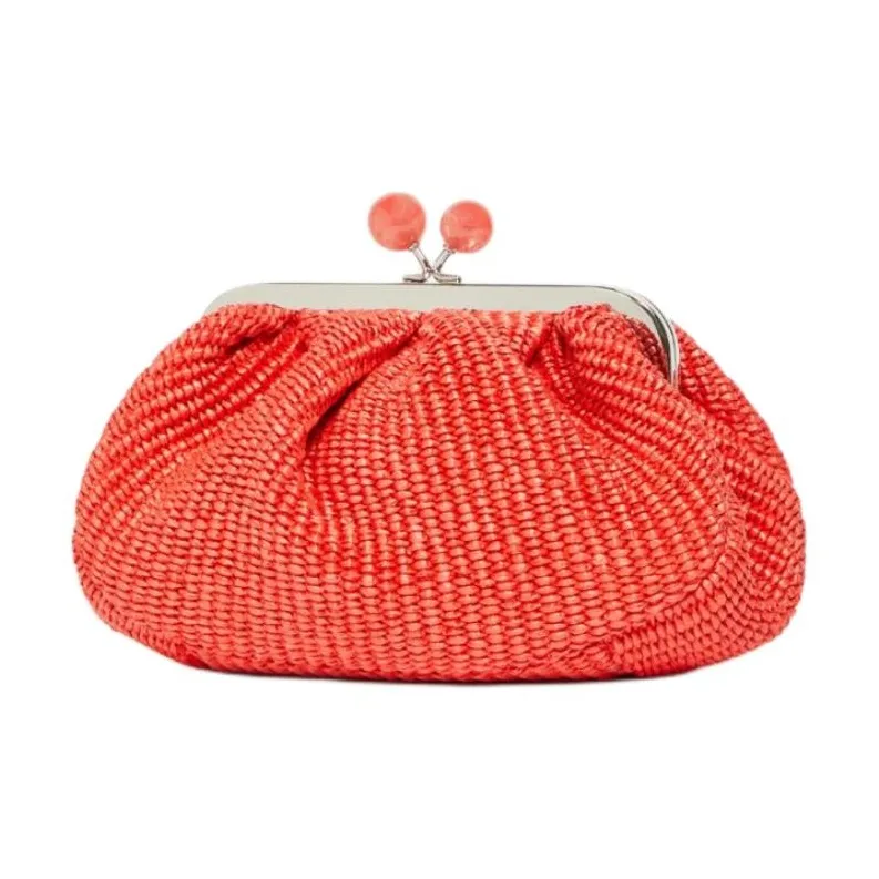 WEEKEND MaxMara Pasticcino Cotton Clutch Trumpets Women's Coral Red-1