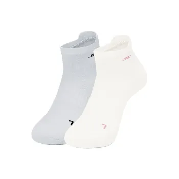 Skechers Wilderness Outdoor Collection Comfortable Sports Collection Ankle Socks Women's 2 Pack White/Glacier Gray 05U9