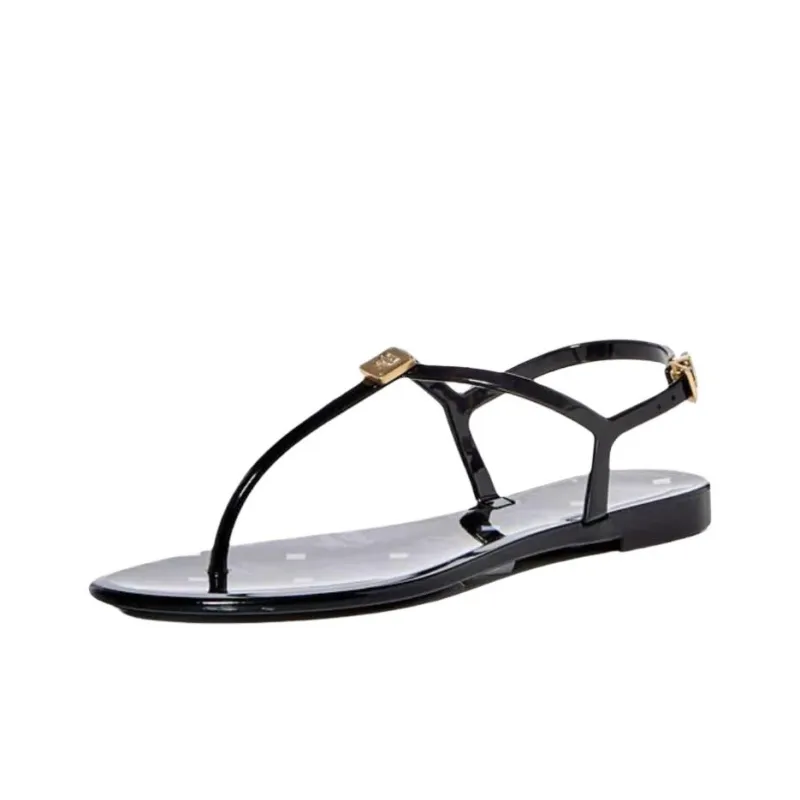 MCM One Strap Sandals Women's Black-0