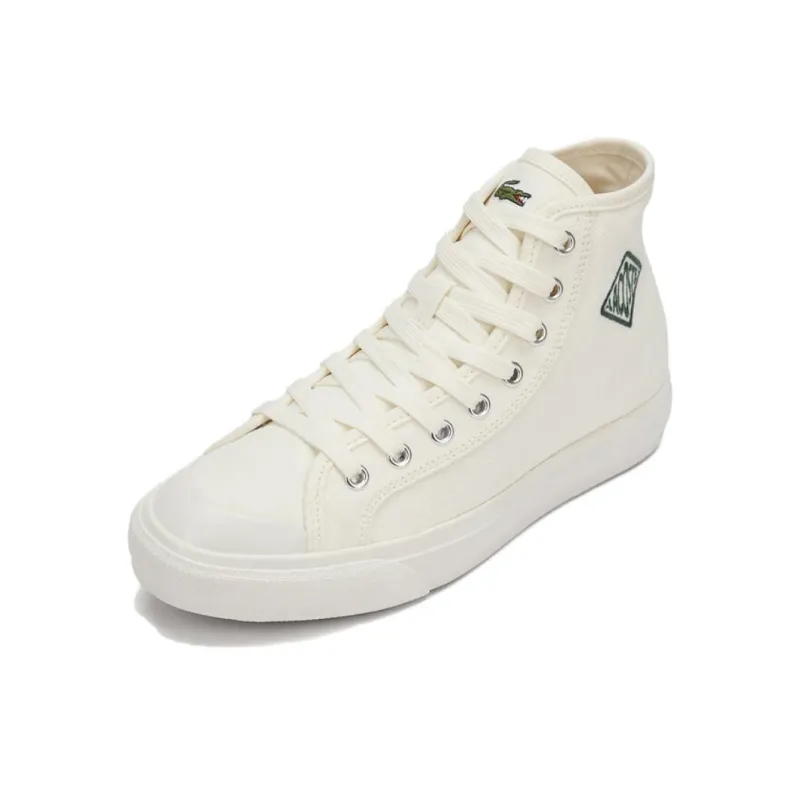 LACOSTE Backcourt High Top Skateboard Shoes Women's Ecru-1