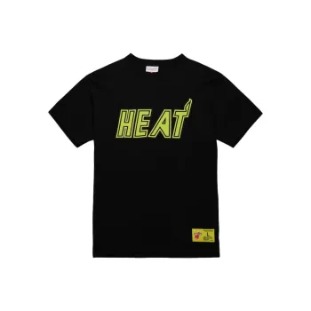 Mitchell & Ness x NBA Miami Heat Neon Nights Premium T Shirt Men's Black