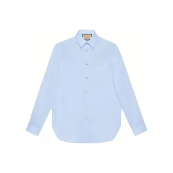 GUCCI Double G embroidered Cotton Shirt