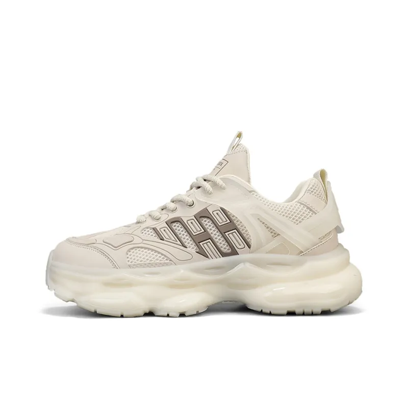U.S. POLO ASSN. Cushioning Slip Resistant Breathable Height Increasing Coverage Low Top Chunky Sneakers Men's Ecru-0