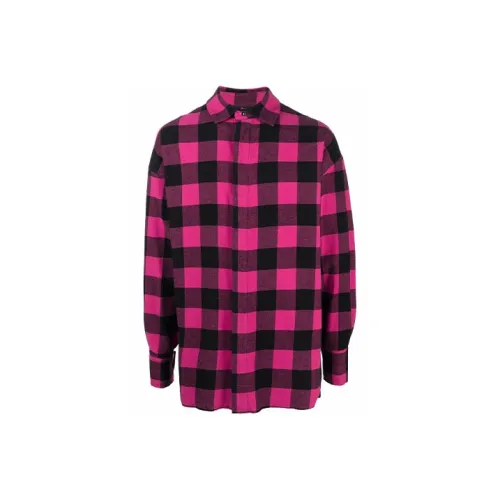 PALM ANGELS Checked Curved Logo Overshirt Shirt