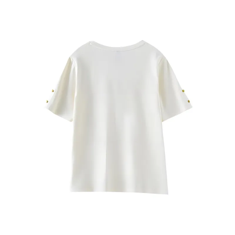 OUNIXUE T Shirt Women's Beige Apricot-1