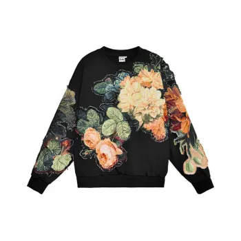 VALLEYOUTH Sweatshirt Unisex Floral Black