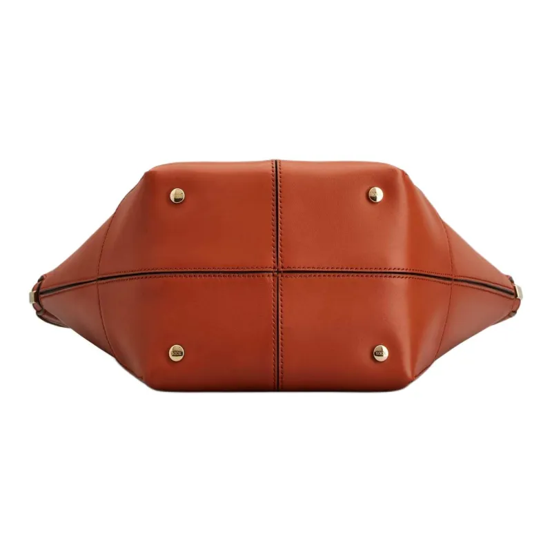 TOD'S DI Calfskin Handbag Trumpets Women's Orange-3